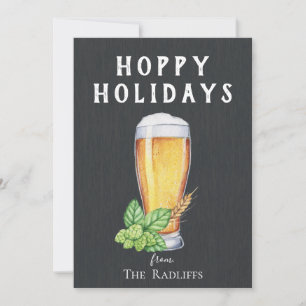 Carte de vacances Hoppy Holidays sur tableau noir