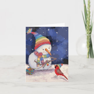 Carte de vacances Jolly Snowperson
