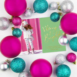 Carte de vacances Joy & Bright Photo Foil