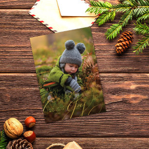 Carte de vacances joyeuse avec photo et écriture à