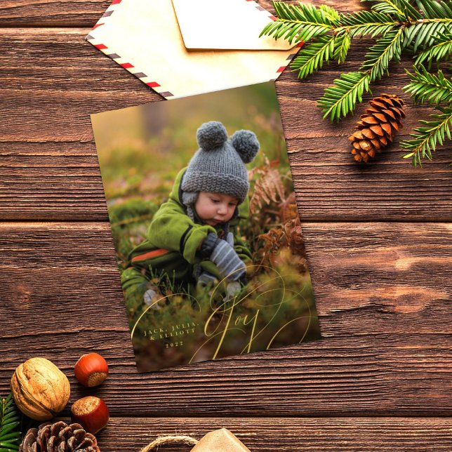 Carte de vacances joyeuse avec photo et écriture à (Créateur téléchargé)