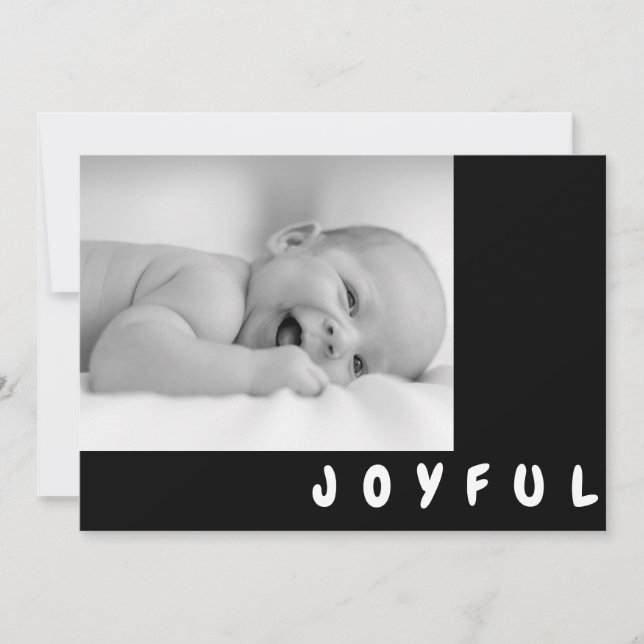 Carte de vacances Joyeuse Black Photo Enfant (Devant)