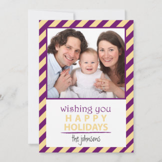 Carte de vacances Joyeuses Jaune violet