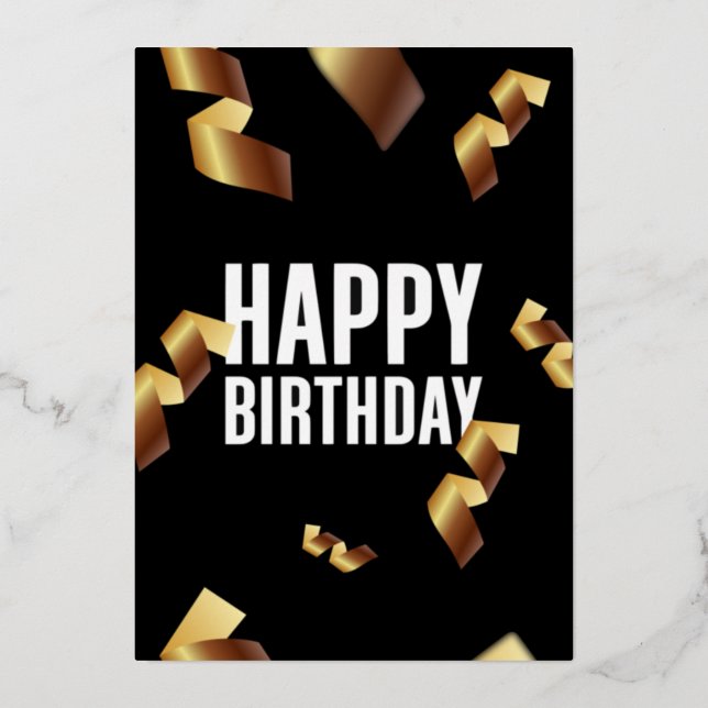 Carte de vacances joyeux anniversaire fond noir (Recto)