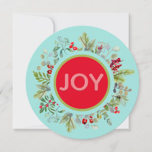 Carte de vacances Joyeux Aquarelle Wreath Holiday
