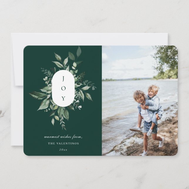 Carte de vacances Joyeux Botanique Moderne Vert (Devant)