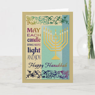 Carte de vacances juive Hanoukka Menorah