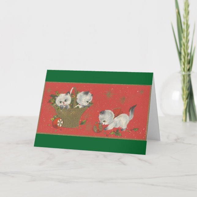 Carte de vacances Kittens vintage (Devant)