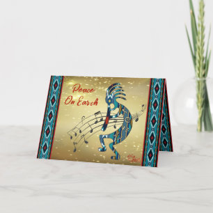 Carte de vacances Kokopelli turquoise