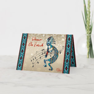 Carte de vacances Kokopelli turquoise