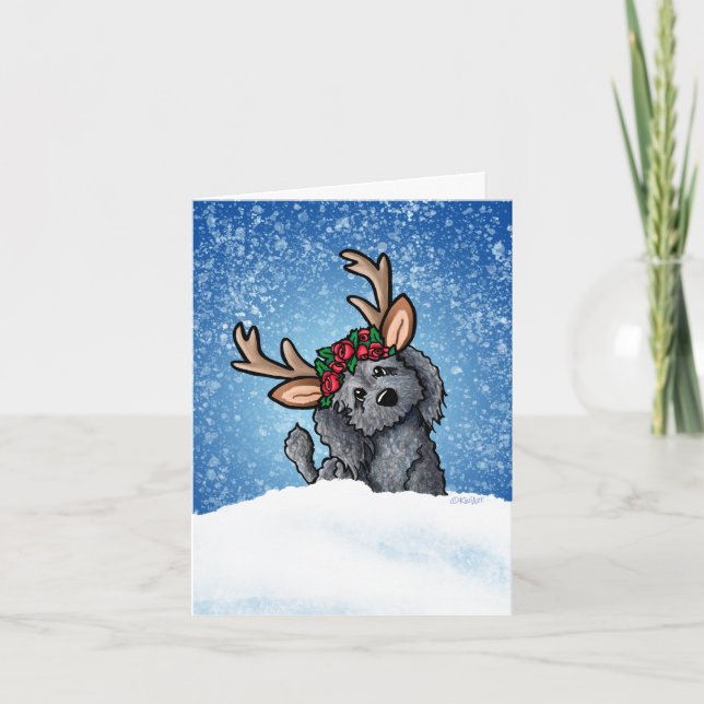 Carte de vacances Labradoodle Reindeer (Devant)