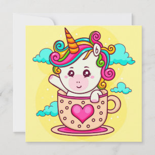 Carte de vacances licorne