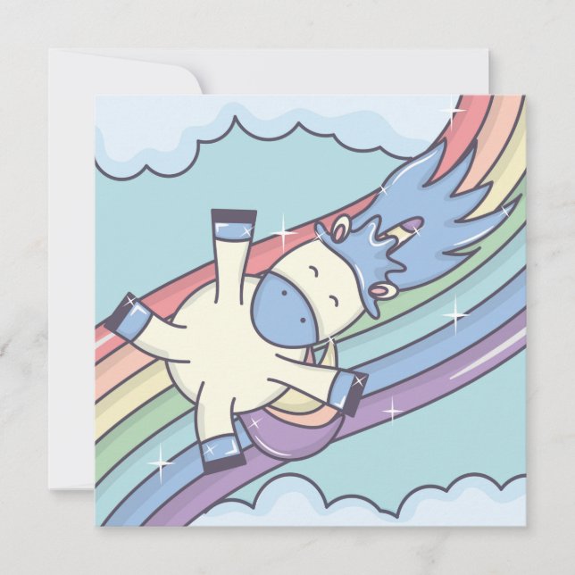 Carte de vacances licorne (Devant)