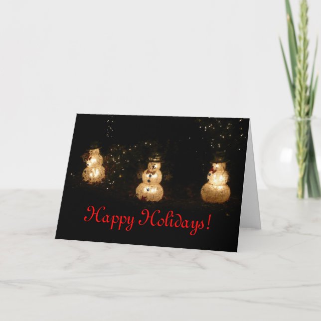 Carte de vacances Light-Up Snowmen (Devant)