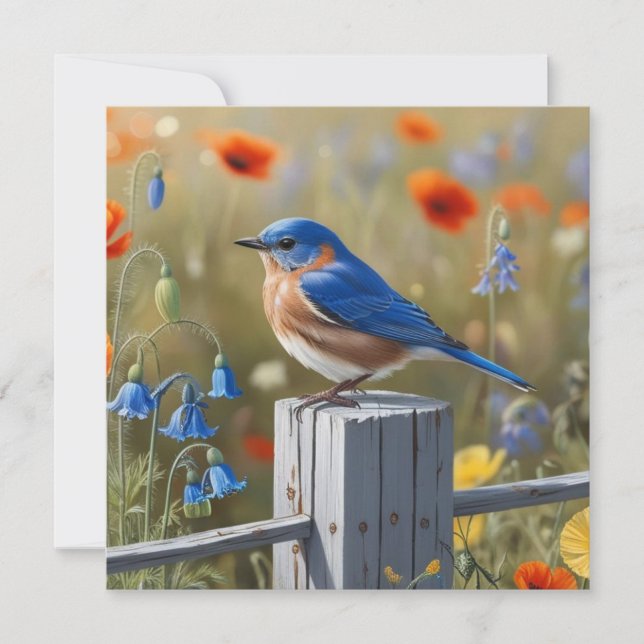 Carte de vacances Little Blue Bird Flat (Devant)