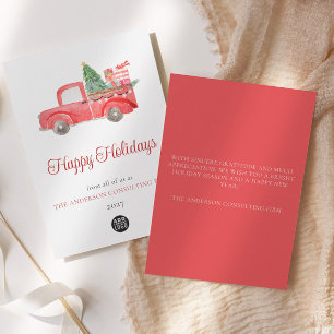 Carte de vacances Logo d'aquarelle d'entreprise