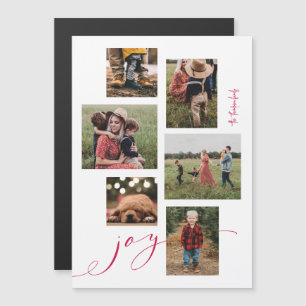 Carte de vacances Magnetic Red Script Joy Multi-Ph