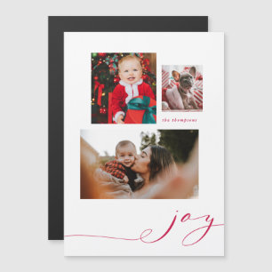 Carte de vacances Magnetic Simple Joy Multi-Photo
