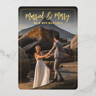 Carte de vacances Marié & Joyeux cadre arrondi Foi