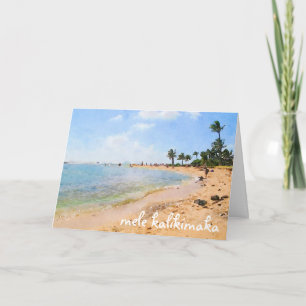 Carte de vacances Mele Kalikimaka Kauai Beach