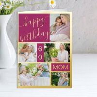 60e Anniversaire ou Tout Âge 5 Photo Rose et Or