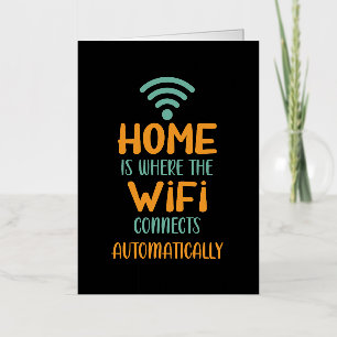 Carte De Vacances Métallisée Accueil Où Le Wifi Se Connecte Automatiquement