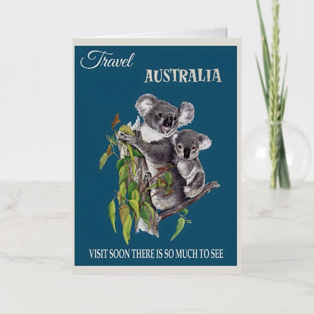 Carte De Vacances Métallisée Affiche vintage d'Australie (Recto)