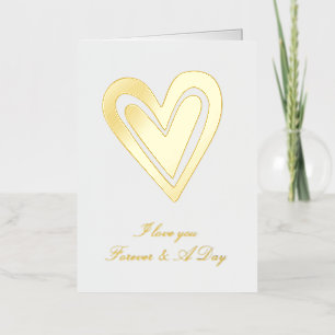Carte De Vacances Métallisée Amour romantique Coeur pour toujours