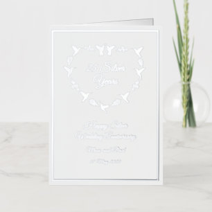 Carte De Vacances Métallisée Anniversaire de mariage argent personnalisable