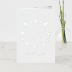 Carte De Vacances Métallisée Anniversaire de mariage argent personnalisable