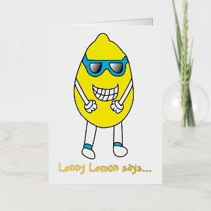 Carte De Vacances Métallisée Anniversaire Funny Lemon