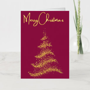 Carte De Vacances Métallisée Arbre de Noël en papier d'aluminium scintillant &