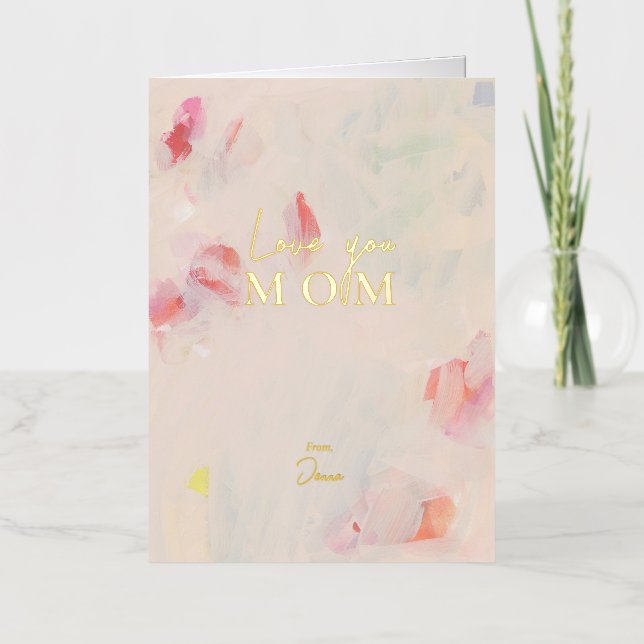 Carte De Vacances Métallisée Art Abstrait Fête des mères Aimez-vous maman (Recto)