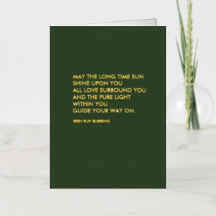 Carte De Vacances Métallisée Bénédiction irlandaise