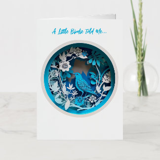 Carte De Vacances Métallisée Blue Bird - Obtenez bientôt des souhaits