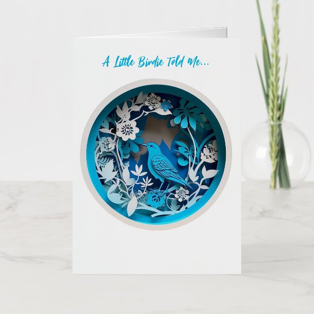 Carte De Vacances Métallisée Blue Bird - Obtenez bientôt des souhaits (Recto)