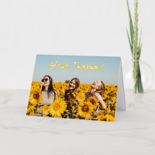 Carte De Vacances Métallisée Bonjour Soleil