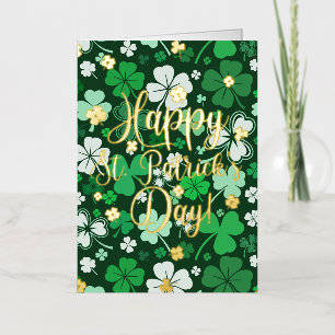 Carte De Vacances Métallisée Bonne Saint Patrick's Day