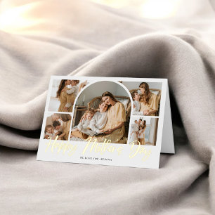 Carte De Vacances Métallisée Brosse Calligraphie 10 Arc Photo Fête des mères