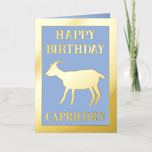 Carte De Vacances Métallisée Capricorn Star Signal Chèvre Personnalisé Annivers