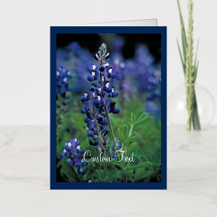 Carte De Vacances Métallisée Champ de Bleuet Fleur Bleue de l'État du Texas