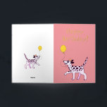 Carte De Vacances Métallisée Chien dalmate souhaite un joyeux anniversaire<br><div class="desc">Dalmatie spoty doggy vous souhaite un joyeux anniversaire</div>
