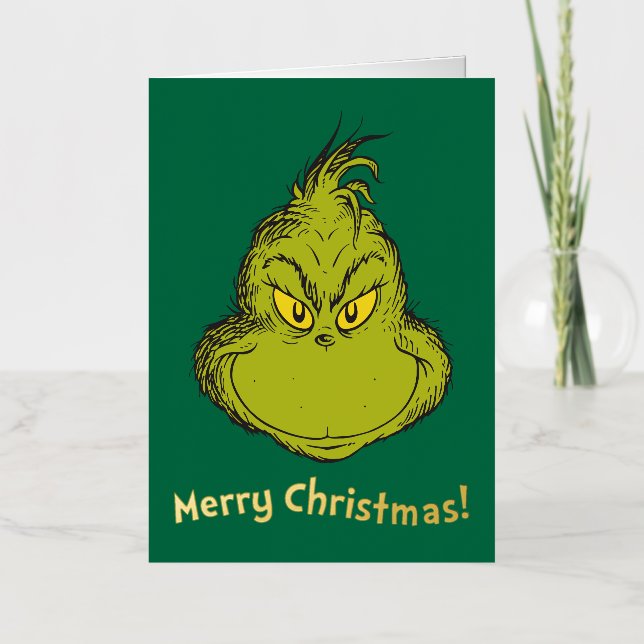 Carte De Vacances Métallisée Comment le Grinch a volé Noël Grinch Classique (Recto)