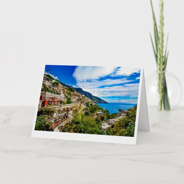 Carte De Vacances Métallisée Côte de Positano (Recto)