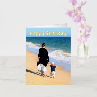 Carte De Vacances Métallisée Custom Photo Birthday Card