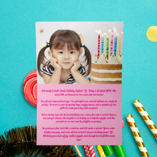 Carte De Vacances Métallisée Cute Whimsical Floral Octopus Photo Anniversaire d