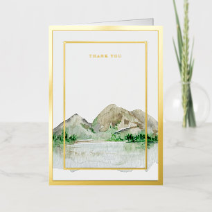 Carte De Vacances Métallisée Elégant Mariage de cadre en feuille d'or pressé