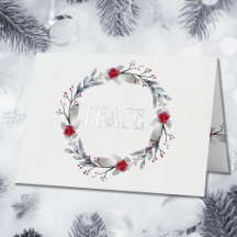 Élégant Silver Red Wreath Festive