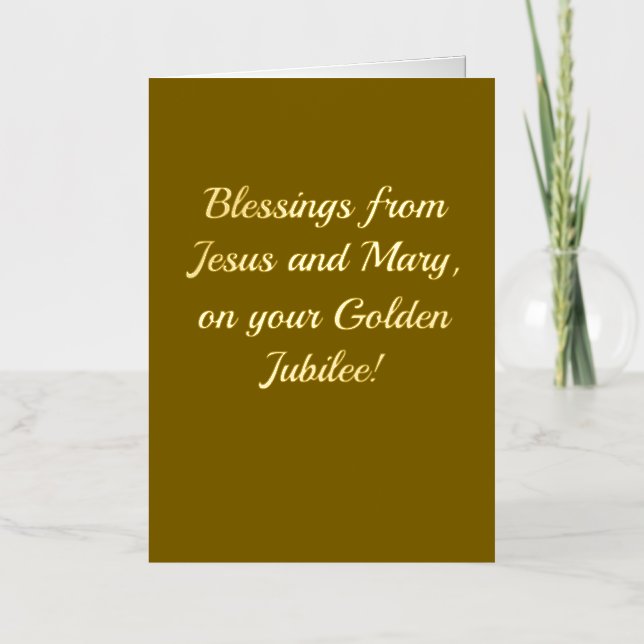 Carte De Vacances Métallisée Elégante, Golden Jubilee Card (Recto)