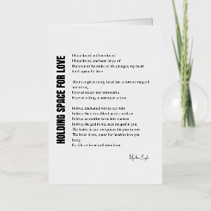 Carte De Vacances Métallisée Espace pour le poème d'amour